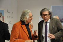 L'artista Lucio Del Pezzo con Roberto Gatti